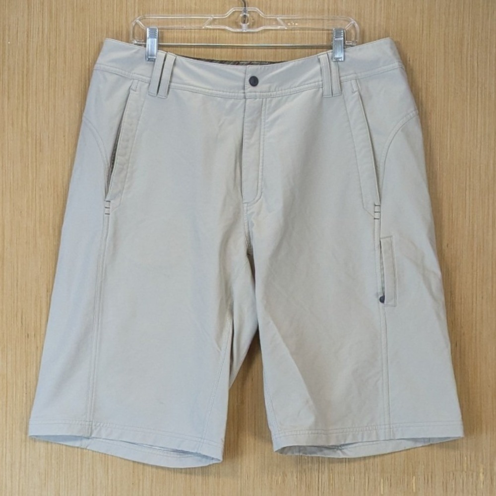 Lululemon Mens Technical Hiking Gorpcore Shorts 36 Beige Wet Dry Warm Activewear